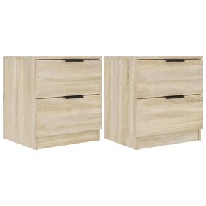 vidaXL Tables de chevet 2 pcs Ch&ecirc;ne Sonoma Bois d'ing&eacute;nierie