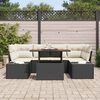 vidaXL Ensemble de canap&eacute; de jardin 7 pcs Noir Poly rotin