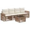 vidaXL Ensemble de canap&eacute; de jardin 5 pcs Beige et blanc cr&egrave;me