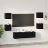 vidaXL Ensemble meuble TV 6 pcs Ch&ecirc;ne noir Bois d'ing&eacute;nierie