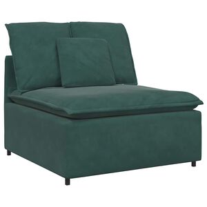 vidaXL Module central de canap&eacute; modulable avec coussins vert fonc&eacute; 100 cm
