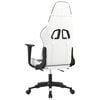 vidaXL Chaise de jeu de massage avec repose-pied Blanc noir Similicuir