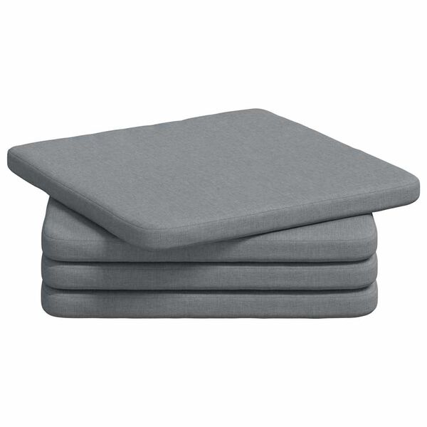 vidaXL Coussins de siège 4 pcs Gris clair 40 x 40 x 3 cm tissu