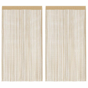 vidaXL Rideau en fils 2 pcs 100 x 250 cm Beige