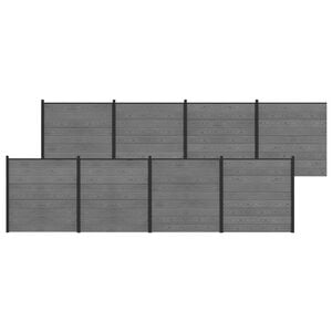vidaXL Ensemble de Cl&ocirc;ture 1391 x 186 cm WPC et Aluminium Gris