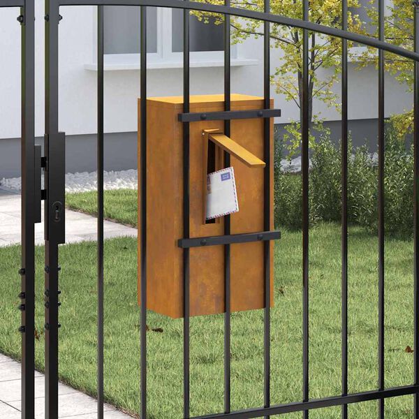 vidaXL boîte aux lettres Rouillé 30 x 23 x 55 cm