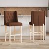 vidaXL Chaises de bar lot de 2 bois massif d'h&eacute;v&eacute;a et tissu