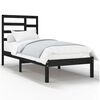 vidaXL Cadre de lit sans matelas noir bois massif 90x190 cm