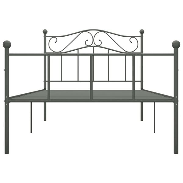 vidaXL Cadre de lit sans matelas gris m&eacute;tal 90x200 cm