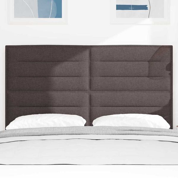 vidaXL T&ecirc;te de lit Marron fonc&eacute; 144 cm tissu