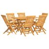 vidaXL Ensemble &agrave; manger de jardin 7 pcs Bois de teck solide