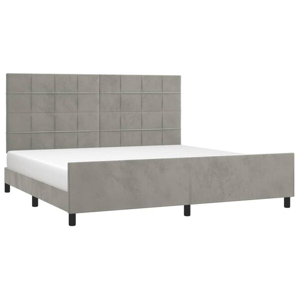 vidaXL Cadre de lit sans matelas gris clair 200x200 cm velours