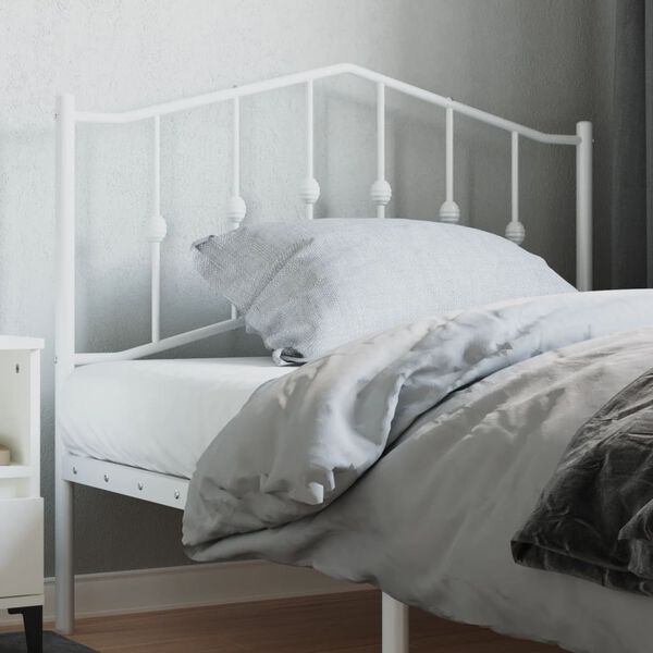 vidaXL T&ecirc;te de lit de remplacement m&eacute;tal blanc 100 cm