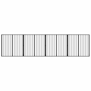vidaXL Porte pour chien 4 pc Noir 100 x 100 cm Acier galvanis&eacute;