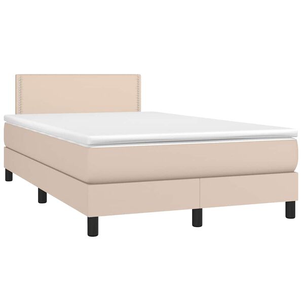vidaXL Sommier &agrave; lattes de lit avec matelas LED cappuccino 120x190 cm