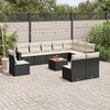 vidaXL Salon de jardin 11 pcs avec coussins noir r&eacute;sine tress&eacute;e
