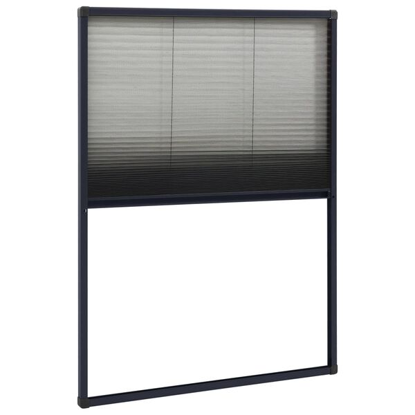 vidaXL Moustiquaire plissée pour fenêtre Aluminium Anthracite 80x120cm