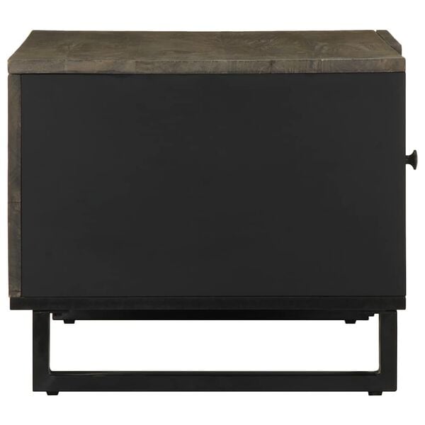 vidaXL Table basse noir 80x50x40 cm bois massif de manguier