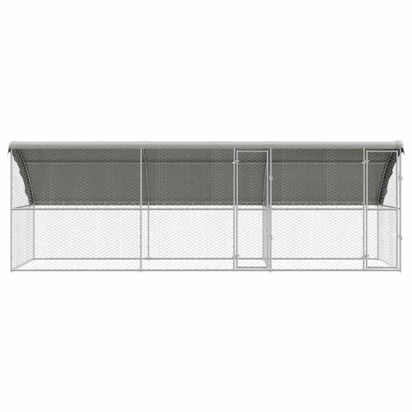 vidaXL Kennel pour Chiens 3 pcs Argent&eacute; 6 x 2 x 2 m Acier galvanis&eacute;