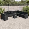 vidaXL Salon de jardin 12 pcs avec coussins noir r&eacute;sine tress&eacute;e