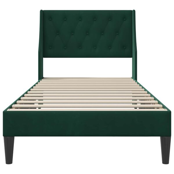 vidaXL Cadre de lit avec t&ecirc;te de lit Vert fonc&eacute; 80 x 200 cm Velours