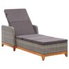 vidaXL Chaise longue R&eacute;sine tress&eacute;e et bois d'acacia massif Gris