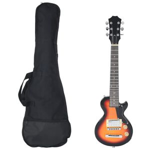 vidaXL Guitare &eacute;lectrique pour enfants et sac marron et noir 3/4 30"
