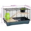 vidaXL Cage pour hamsters gris 58x32x36 cm polypropylène et métal