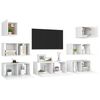 vidaXL Ensemble de meubles TV 7 pcs Blanc Bois d'ing&eacute;nierie