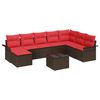 vidaXL Ensemble de canap&eacute; de jardin 9 pc Marron polyrotin