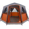 vidaXL Tente Cabane avec toit Gris et orange 320 x 320 x 203 cm