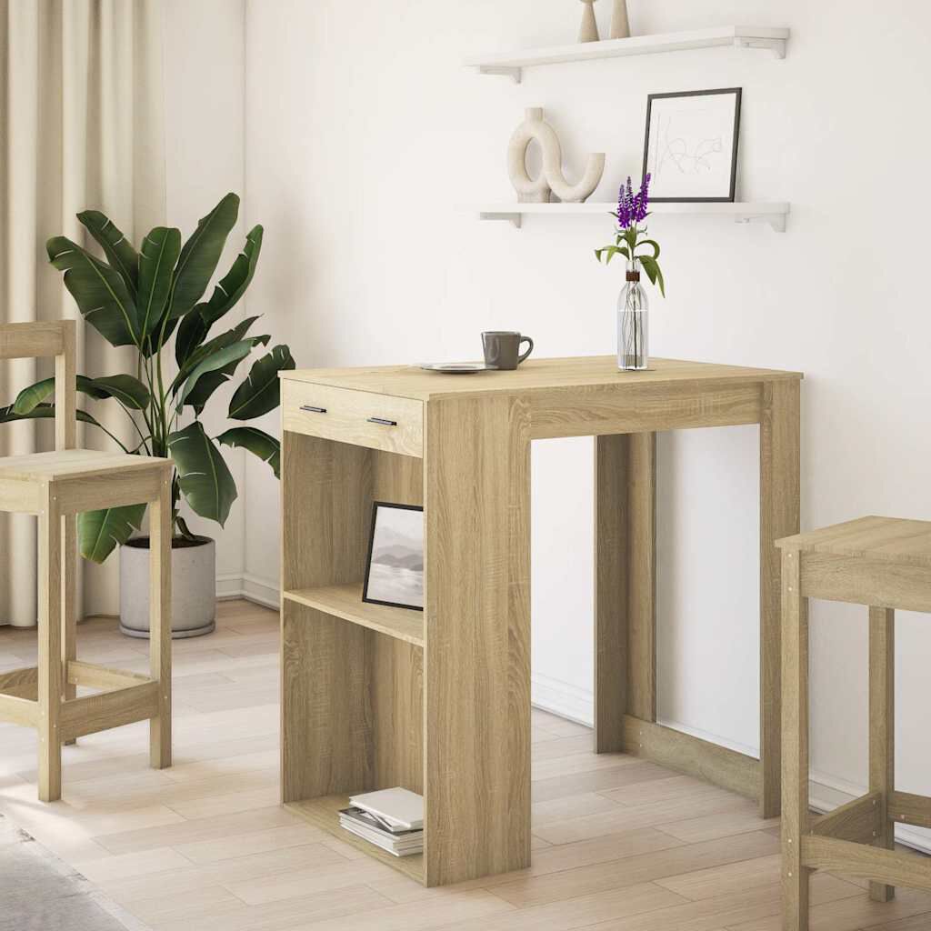 vidaXL Table de bar chêne sonoma 102x70x103,5 cm bois d'ingénierie