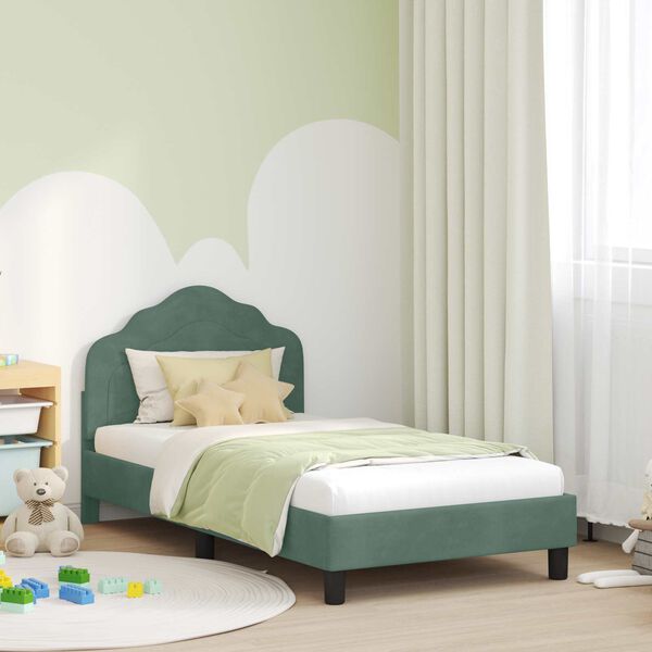 vidaXL Cadre de lit pour enfants avec tête de lit Vert Mer 80 x 160 cm