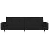 vidaXL Canap&eacute;-lit &agrave; 2 places avec repose-pied Noir Velours
