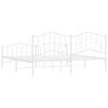 vidaXL Cadre de lit m&eacute;tal sans matelas et pied de lit blanc 200x200 cm