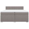 vidaXL Sommier &agrave; lattes de lit avec matelas Taupe 200x200 cm Tissu