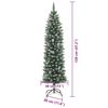 vidaXL Arbre de Noël artificiel slim avec 150 LED Vert et blanc 120 cm