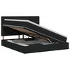 vidaXL Lit avec rangement et matelas Noir 160 x 200 cm tissu