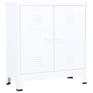 vidaXL Coffre de rangement industriel Blanc 90x40x100 cm Acier