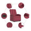 vidaXL Fauteuil inclinable rouge bordeaux tissu
