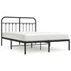 vidaXL Cadre de lit m&eacute;tal sans matelas avec t&ecirc;te de lit noir 140x190cm