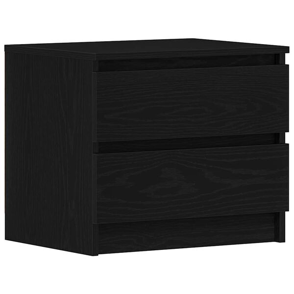vidaXL Cabinet de chevet avec tiroir Ch&ecirc;ne noir 50 x 40 x 43,5 cm