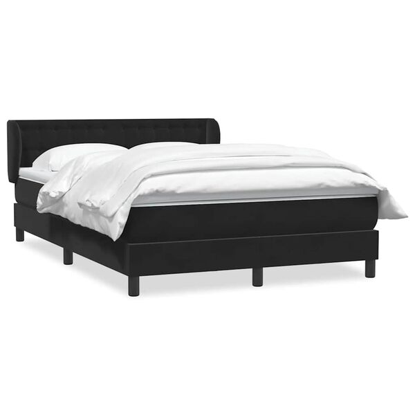 vidaXL Sommier &agrave; lattes de lit avec matelas noir 160x210 cm velours