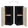 vidaXL Armoire murale noir 30x30x80 cm Bois de pin massif