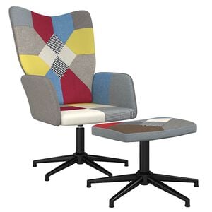 vidaXL Chaise de relaxation avec repose-pied Patchwork Tissu