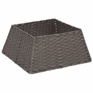 vidaXL Collier de sapin de No&euml;l Carr&eacute; Gris 50 x 50 x 25 cm polyrotin