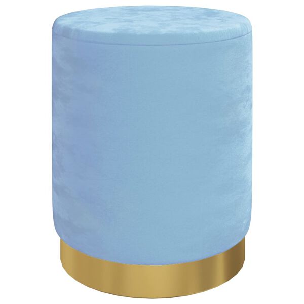 vidaXL Tabouret de rangement rond Bleu clair Velours 31 x 37 cm
