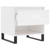 vidaXL Table basse blanc brillant 50x46x50 cm bois d&rsquo;ing&eacute;nierie