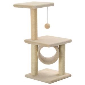 vidaXL Arbre &agrave; chat avec griffoirs en sisal 65 cm Beige