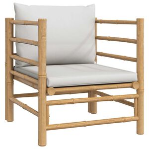 vidaXL Canap&eacute; de jardin avec coussins gris clair bambou